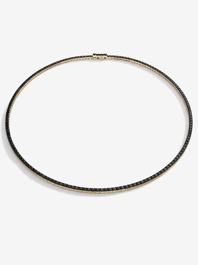 
            Black Diamond Tennis Necklace 7.25