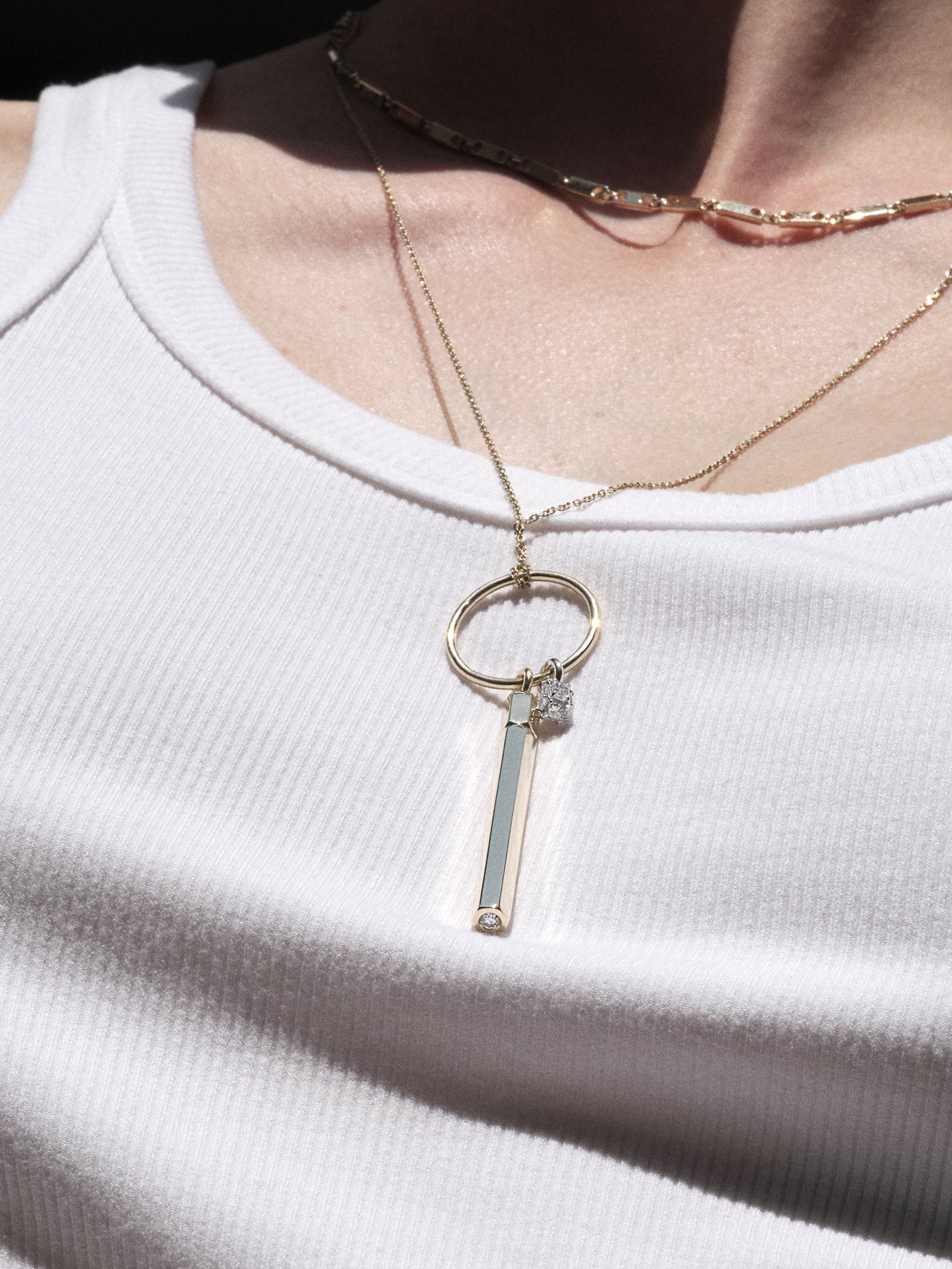 
        Diamond Tube Pendant 0.06