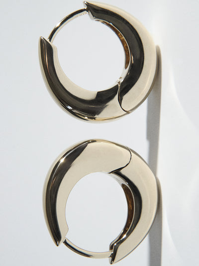Gold Dome Hoop Earring 17