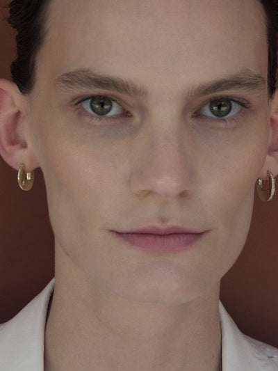 Elongated Diamond Huggie Earring 0.10