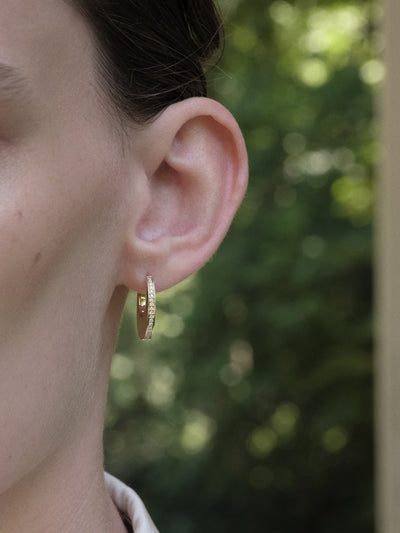 Elongated Diamond Huggie Earring 0.10