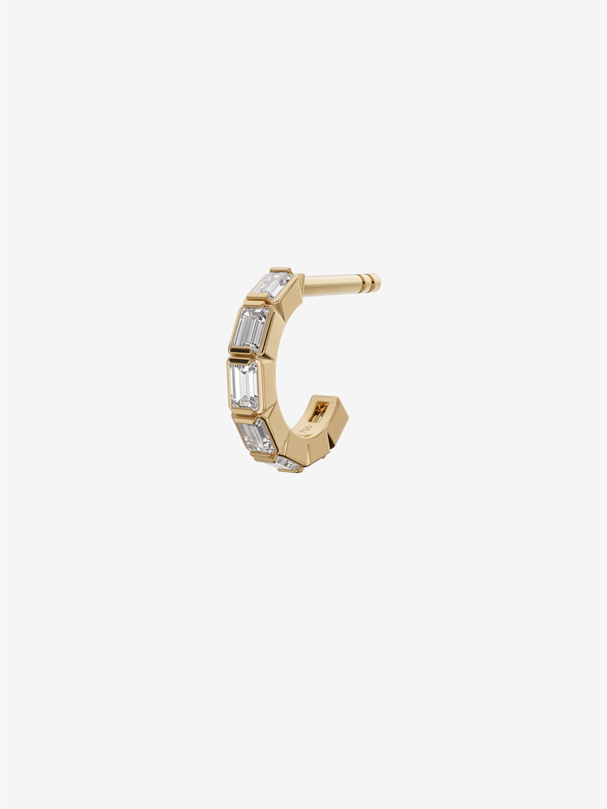
        Baguette Diamond Mini Hoop Earring 0.35