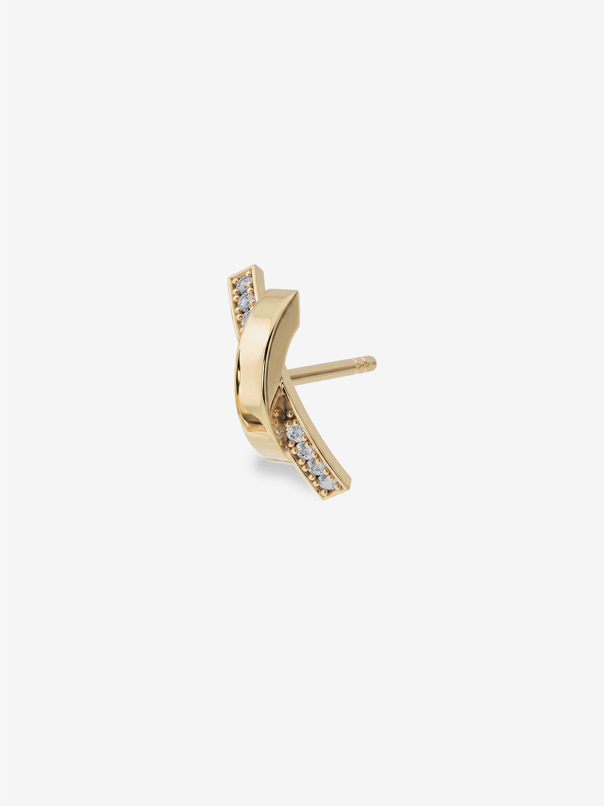 
        Curved Diamond Line Stud 0.03