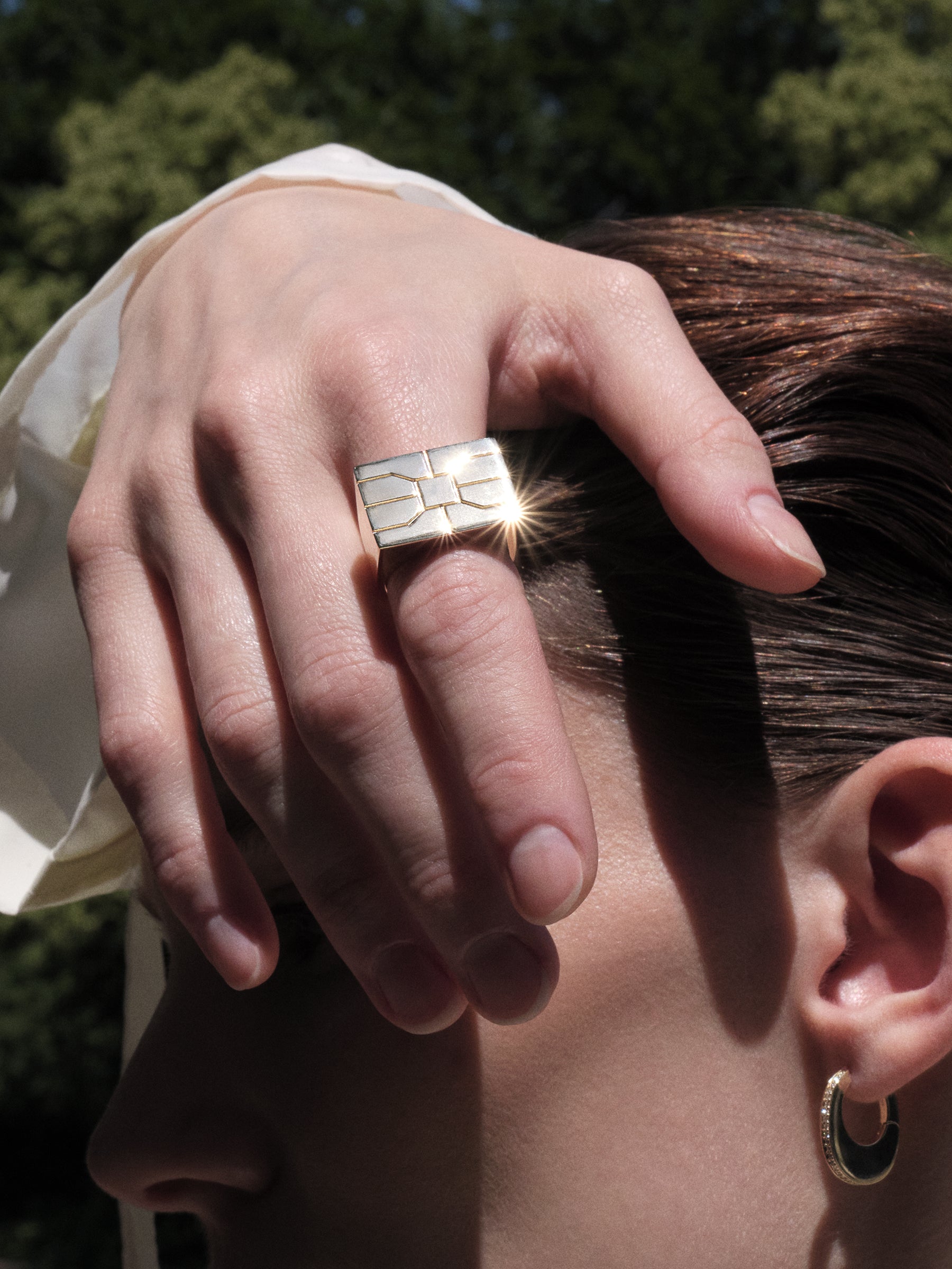 Gold Chip Disc Ring 0.00