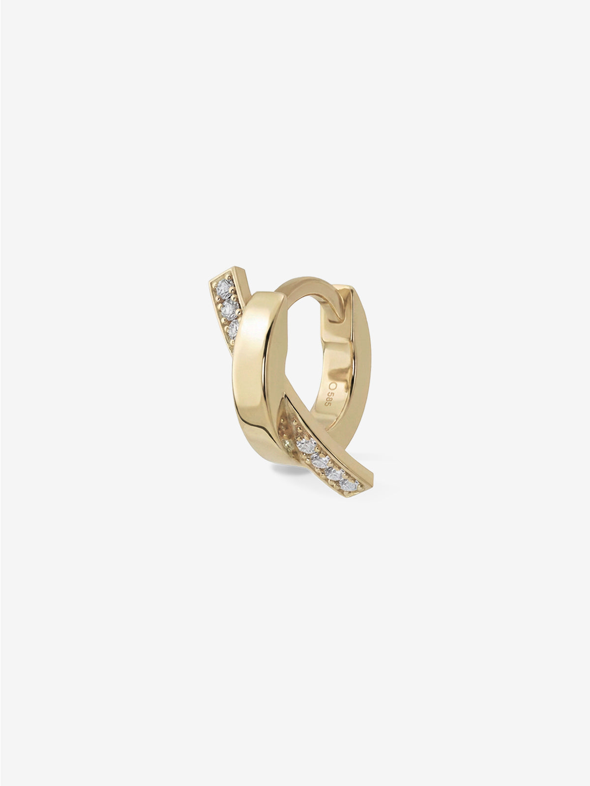 Mini Curved Diamond Line Huggie 0.08