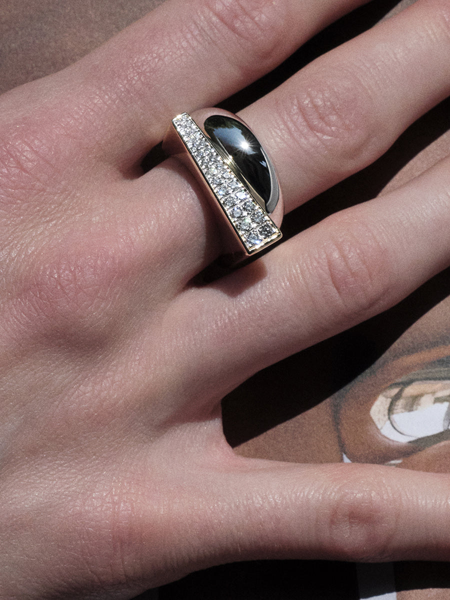 
         Angular Sculpted Diamond Ring  0.52