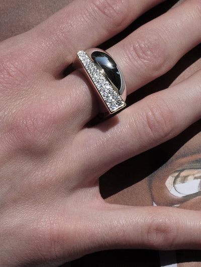 Angular Sculpted Diamond Ring 0.52