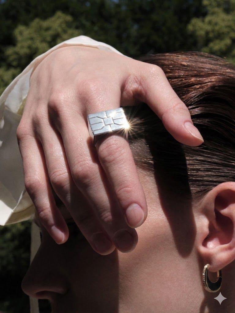 Sterling Silver Chip Disc Ring 0.00