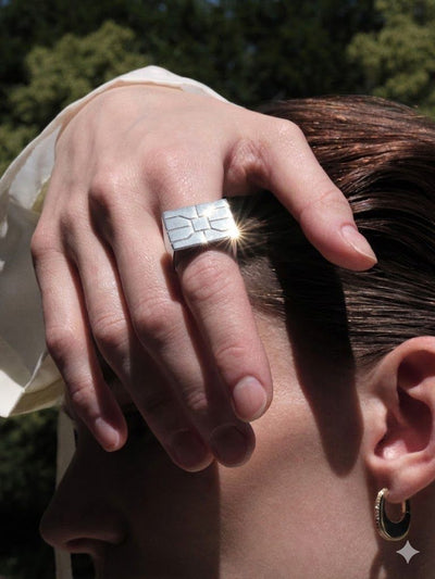 Sterling Silver Chip Disc Ring 0.00