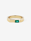 
        Emerald Split Bar Ring 0.28