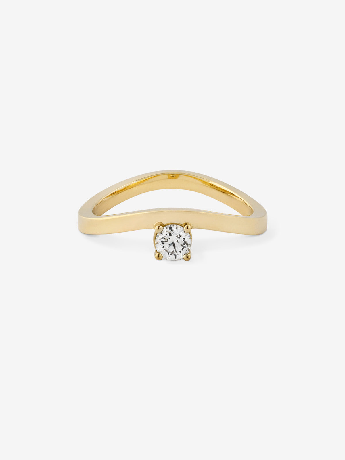Solitaire Diamond Wave Ring 0.20